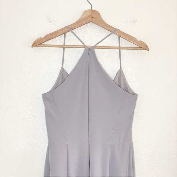 Amsale Taryn Ballerina Neck Racer Back Gown Dove Grey / Lilac 4 - Picture 10 of 16
